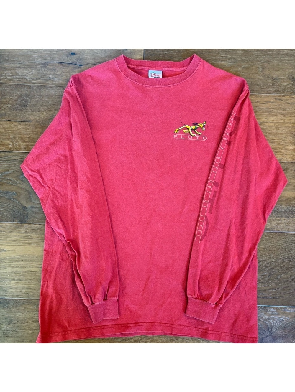 Vintage 90s Disney, Pluto, The Disney Store, Large, USA Made, Long Sleeve Shirt